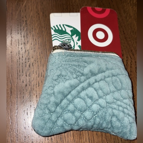 mommajsews Handbags - Quilted Blue Velvet Coin Purse and Card holder